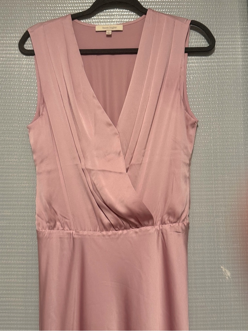 Favorite Daughter Nita Blush Pink Sleeveless Wrap Front Satin Maxi Dress - Picture 4 of 8